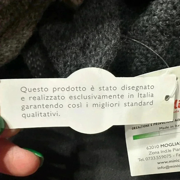 Minicucci infinity scarf mohair and wool blend gray and ivory - Picture 10 of 10